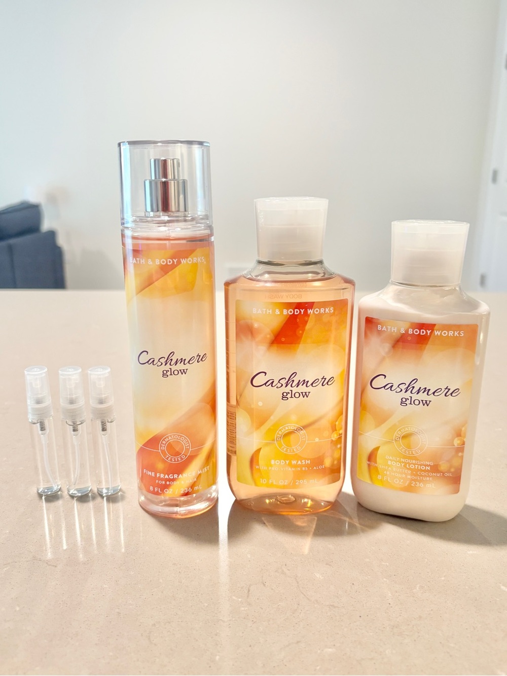 Bath & Body Works Cashmere Glow Set + 3 FREE Mystery Samples